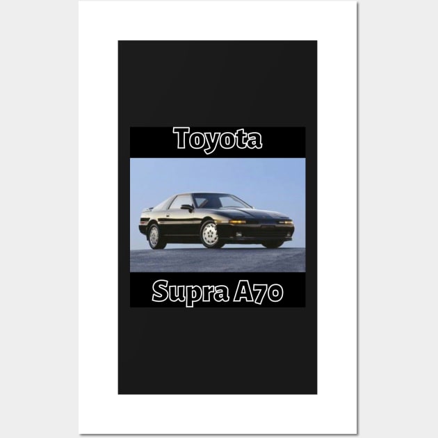 Toyota Supra A70 - Black and White Design Wall Art by Trevor1984